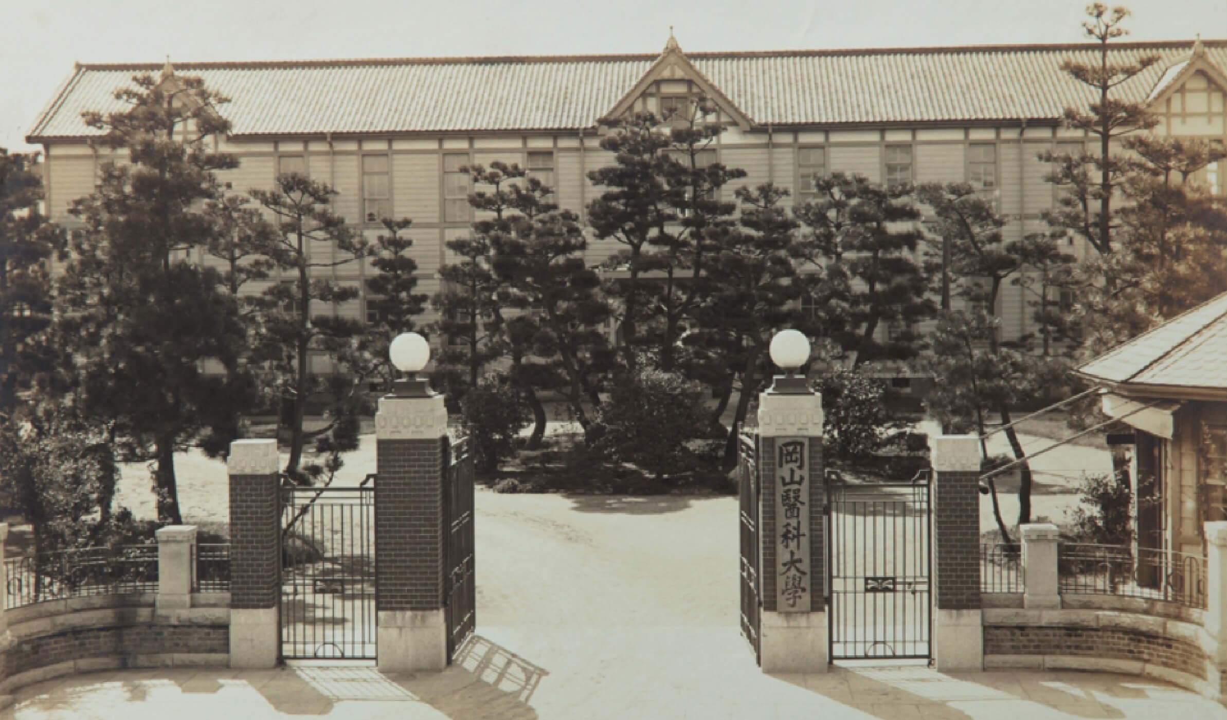 旧岡山医科大学の門の写真